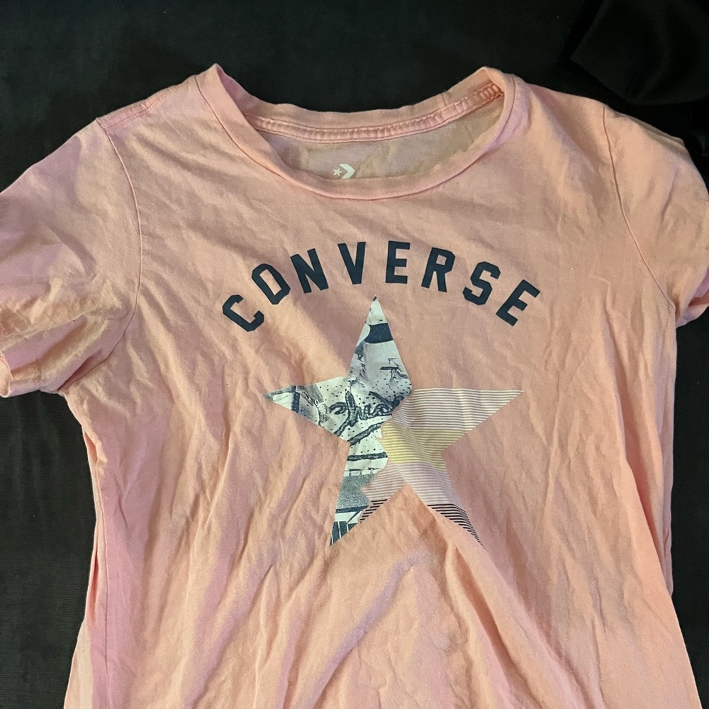 light pink converse graphic tee